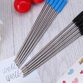 10 gab. melnas/zilas krāsas uzpildes 0,5 mm uzgalis, gludas rakstīšanas lodīšu pildspalvas uzpildes