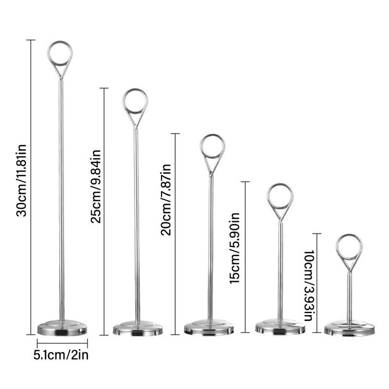 Kreativni Okrugli fotokopča od nehrđajućeg čelika Držač kartice Držač stola Držač broja Stezaljka Stalak za papir Birthday Party Desktop Decor