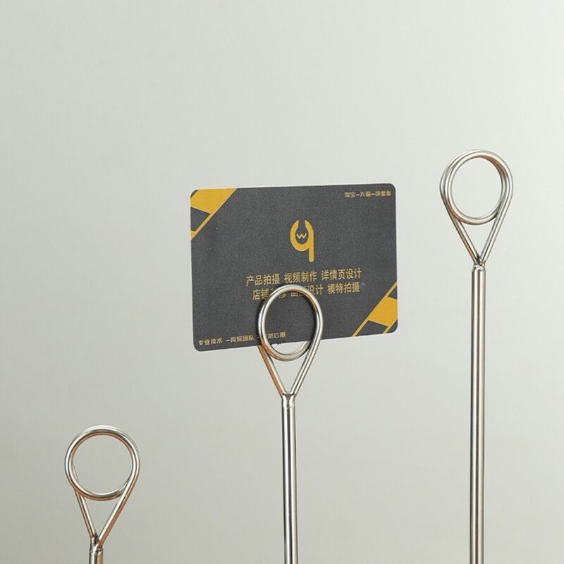 Kreativni Okrugli fotokopča od nehrđajućeg čelika Držač kartice Držač stola Držač broja Stezaljka Stalak za papir Birthday Party Desktop Decor