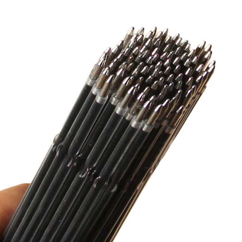 100 vnt Tušinukų pakaitinis šerdis Naujas rašiklio užpildymas, pakaitinis rašalas, juoda rankena, raštinės reikmenys, užrašas Rašiklis Mokyklinis rašiklis Tušinukas A7U9