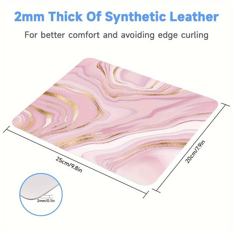 Roosa kullast marmorist hiirematt Premium-tekstuuriga väike hiirematt veekindel libisemiskindel kummialus kontoritööks arvuti hiirematt