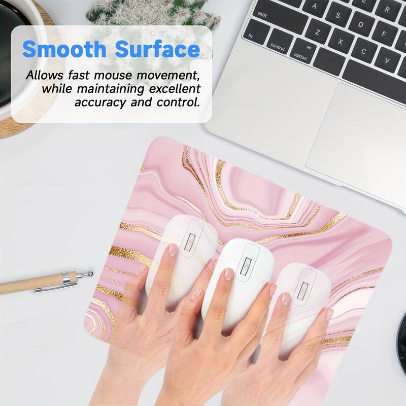 Roosa kullast marmorist hiirematt Premium-tekstuuriga väike hiirematt veekindel libisemiskindel kummialus kontoritööks arvuti hiirematt