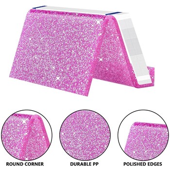 Ακρυλική θήκη επαγγελματικών καρτών Organizer Creative Desktop Name Card Storage Card Display Stand Glitter Επιτραπέζια προμήθειες γραφείου