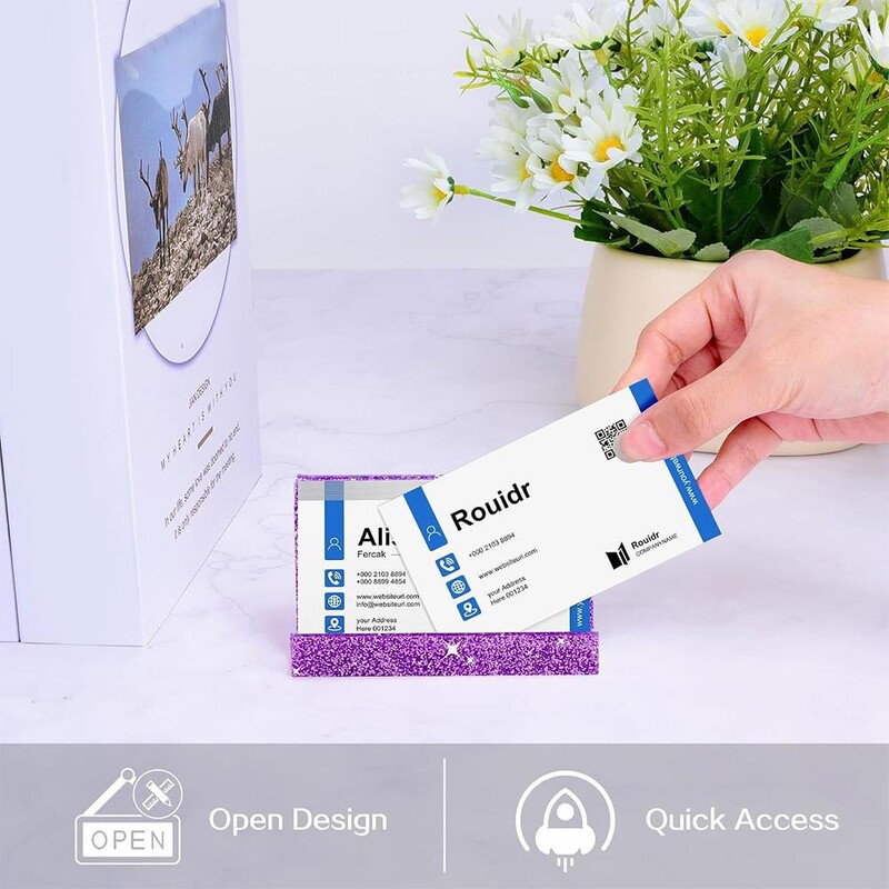 Akrilo vizitinių kortelių laikiklis.