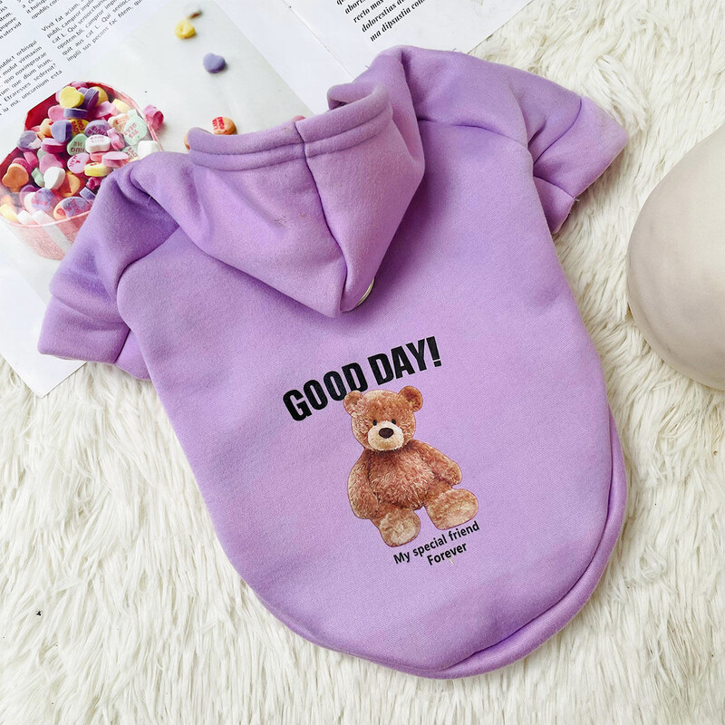 Pjegavi medvjed ljubimac Jesenska i zimska odjeća pas mlijeko svila plus džemper s kapuljačom od baršuna mačka i pas s olovnom kopčom