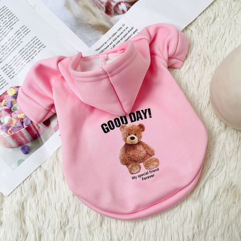 Pjegavi medvjed ljubimac Jesenska i zimska odjeća pas mlijeko svila plus džemper s kapuljačom od baršuna mačka i pas s olovnom kopčom