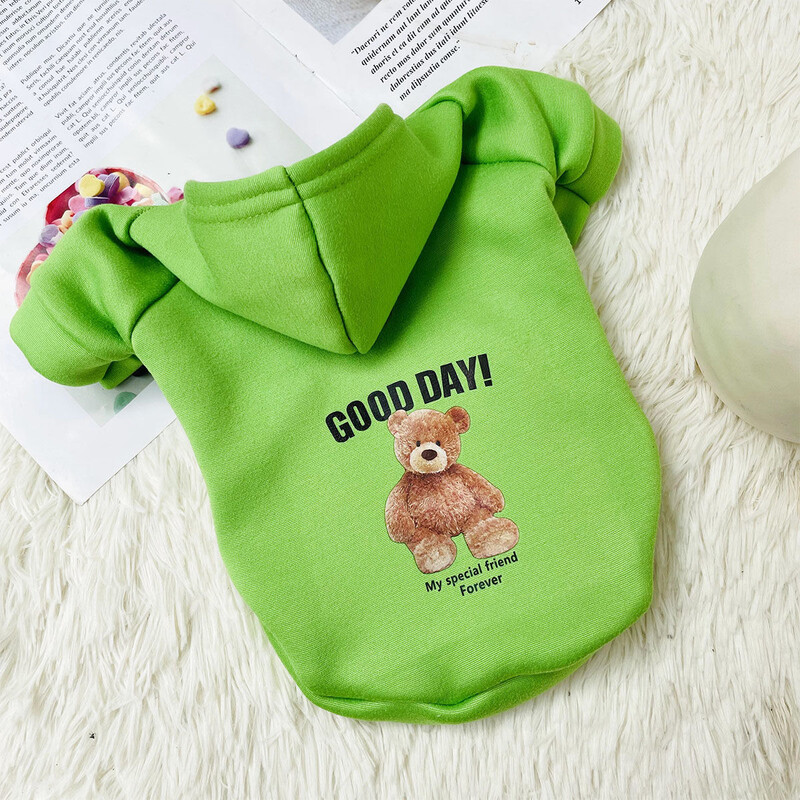 Pjegavi medvjed ljubimac Jesenska i zimska odjeća pas mlijeko svila plus džemper s kapuljačom od baršuna mačka i pas s olovnom kopčom