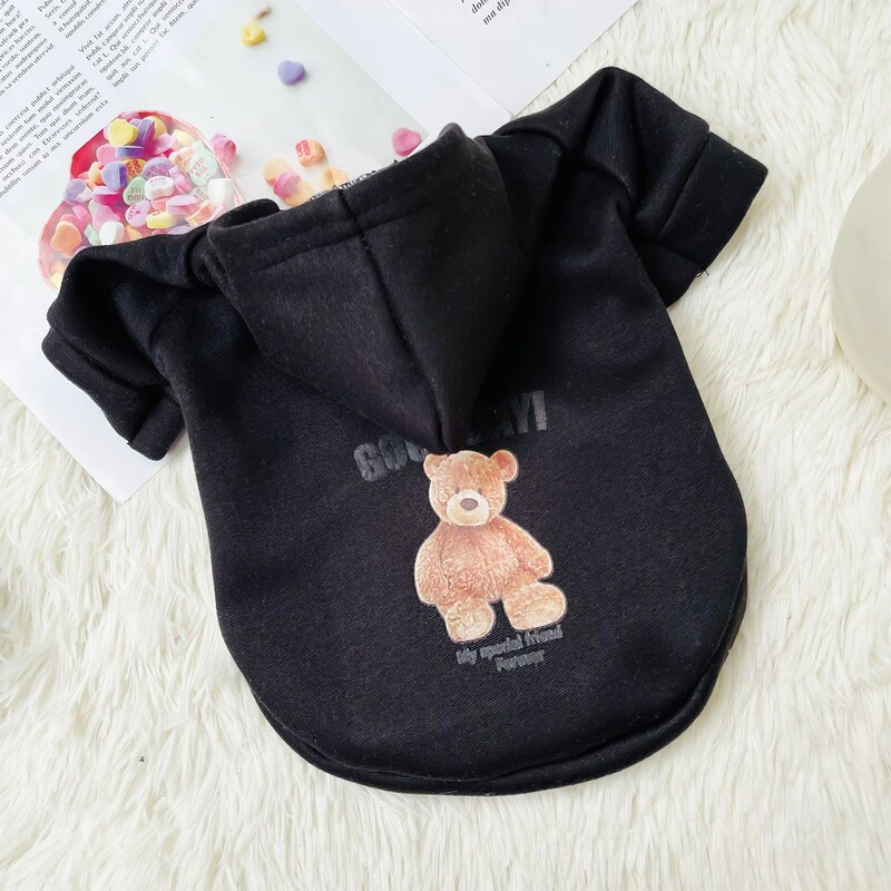 Pjegavi medvjed ljubimac Jesenska i zimska odjeća pas mlijeko svila plus džemper s kapuljačom od baršuna mačka i pas s olovnom kopčom