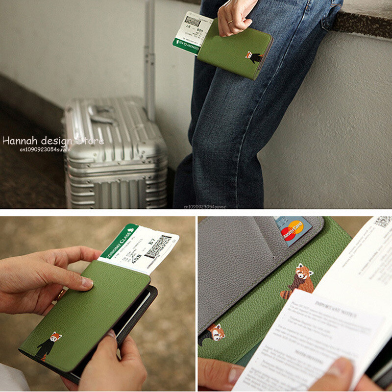 Nova crtana naslovnica za putovnicu Putni dodaci Slatki rakun Lisica Flamingo uzorak Držač za putovnicu Novčanik Držač kartice za zrakoplovnu kartu