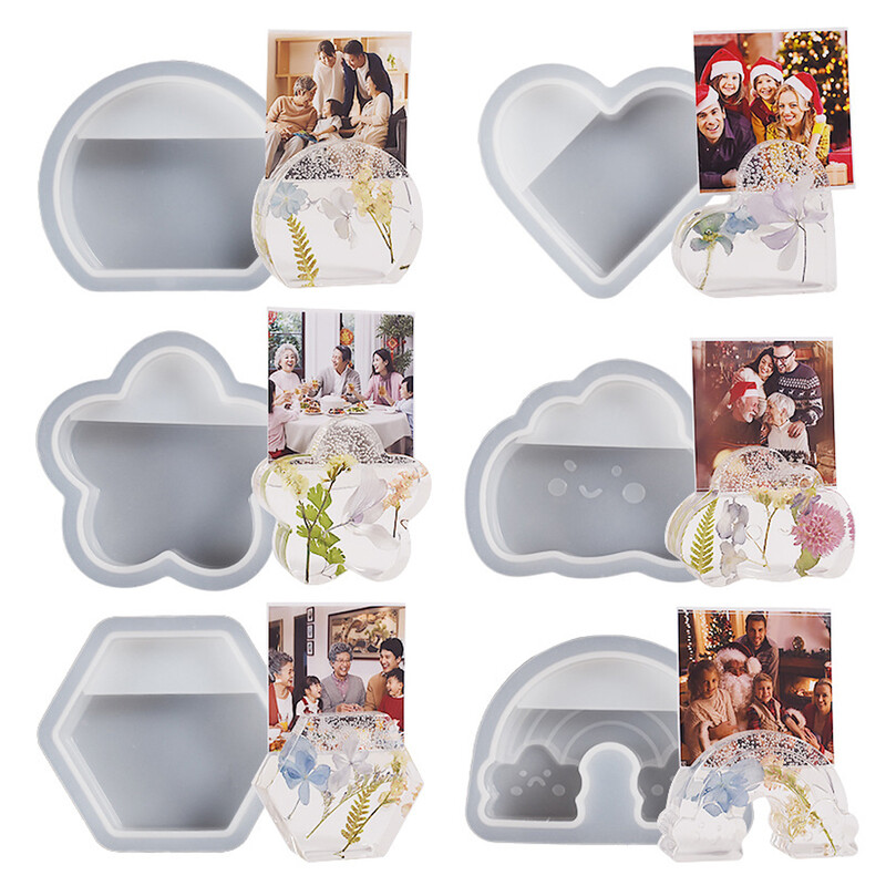 Silikonski kalup DIY cvijet, srce, oblak, dugin oblik, smola, beton, cementni kalup, kućna radinost, stolni ukrasi, držač za fotografije
