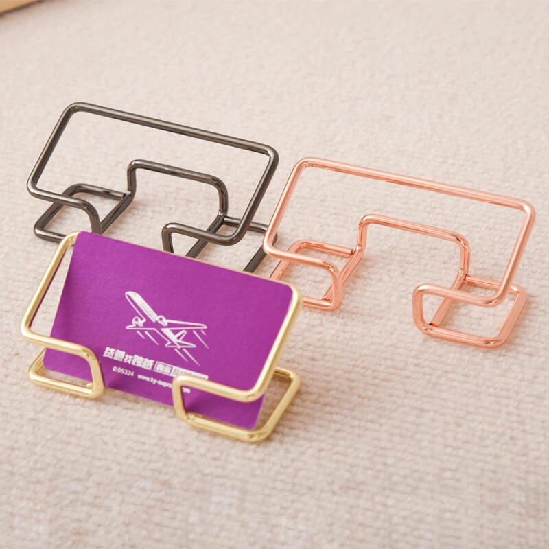 Плътен цвят, метален държач за визитни картички, ютия, държач за служебни визитки, стойка за лична карта, държач за офис, настолен органайзер