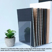 1PC Prozirni akrilni držač za knjige Stalak Polica za knjige Stolna ploča Ukrasni stalak za pohranu Držač za knjige Organizator Školski pribor