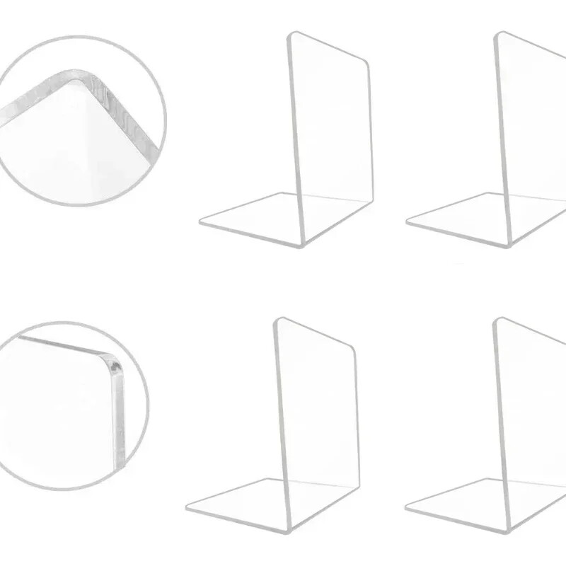 1PC Prozirni akrilni držač za knjige Stalak Polica za knjige Stolna ploča Ukrasni stalak za pohranu Držač za knjige Organizator Školski pribor