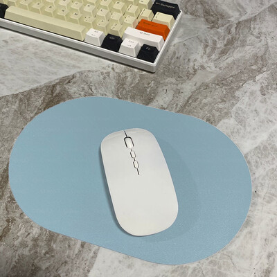 Ovalus mažas pelės kilimėlis Vienpusis vienspalvis universalus neslystantis pelės kilimėlis Tinka nešiojamam kompiuteriui Office Odinė žaidimų pelė P