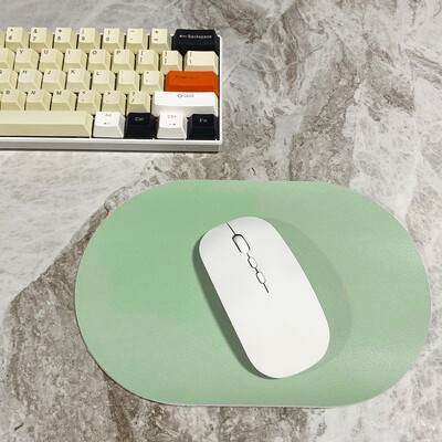 Ovalus mažas pelės kilimėlis Vienpusis vienspalvis universalus neslystantis pelės kilimėlis Tinka nešiojamam kompiuteriui Office Odinė žaidimų pelė P