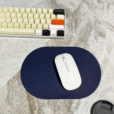 Ovalus mažas pelės kilimėlis Vienpusis vienspalvis universalus neslystantis pelės kilimėlis Tinka nešiojamam kompiuteriui Office Odinė žaidimų pelė P