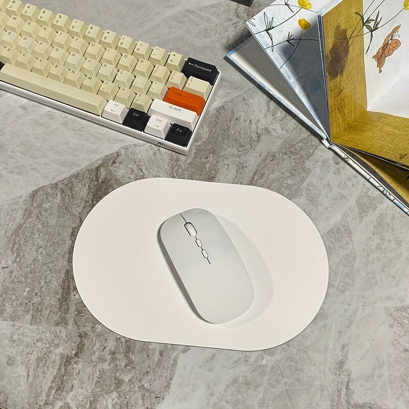 Ovalus mažas pelės kilimėlis Vienpusis vienspalvis universalus neslystantis pelės kilimėlis Tinka nešiojamam kompiuteriui Office Odinė žaidimų pelė P
