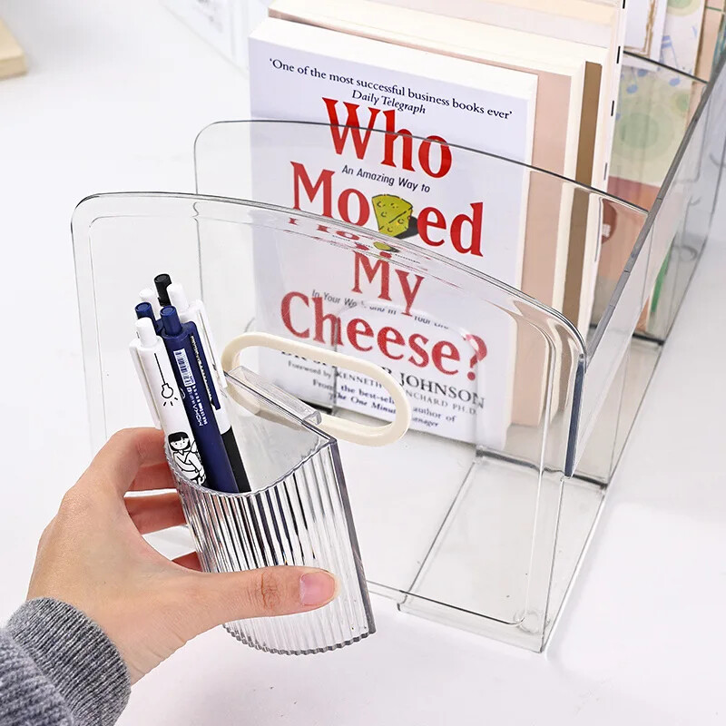 Prozirni akrilni stalak za knjige Stalak za čitanje Pregradni stol Polica za izlaganje Studentski organizator Spremnik za pohranu Završeci literature