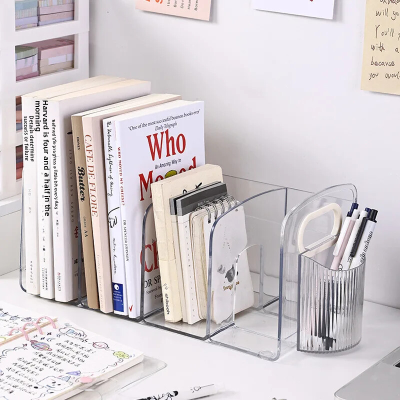 Prozirni akrilni stalak za knjige Stalak za čitanje Pregradni stol Polica za izlaganje Studentski organizator Spremnik za pohranu Završeci literature