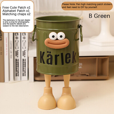 Big Mouth” rauast pliiatsikonteiner Rauast pliiatsihoidja õpilase lauaarvuti rauast ämbriga kontorisilinder