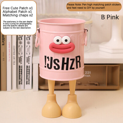 Big Mouth” rauast pliiatsikonteiner Rauast pliiatsihoidja õpilase lauaarvuti rauast ämbriga kontorisilinder