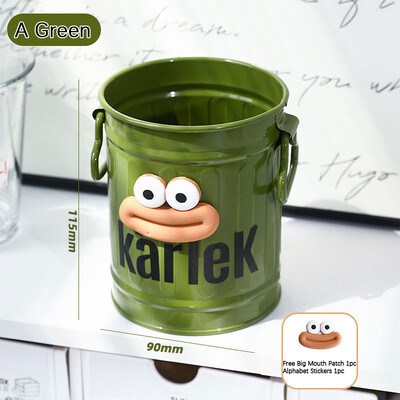 Big Mouth” rauast pliiatsikonteiner Rauast pliiatsihoidja õpilase lauaarvuti rauast ämbriga kontorisilinder