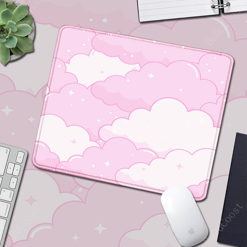 Covor de birou XS Kawaii Pink Cloud Drăguț Tampă de masă Covorașe mici pentru mouse Covorașe de cauciuc pentru tastatură 18x22cm Anti-alunecare Cea mai bună alegere Tampă de șoareci