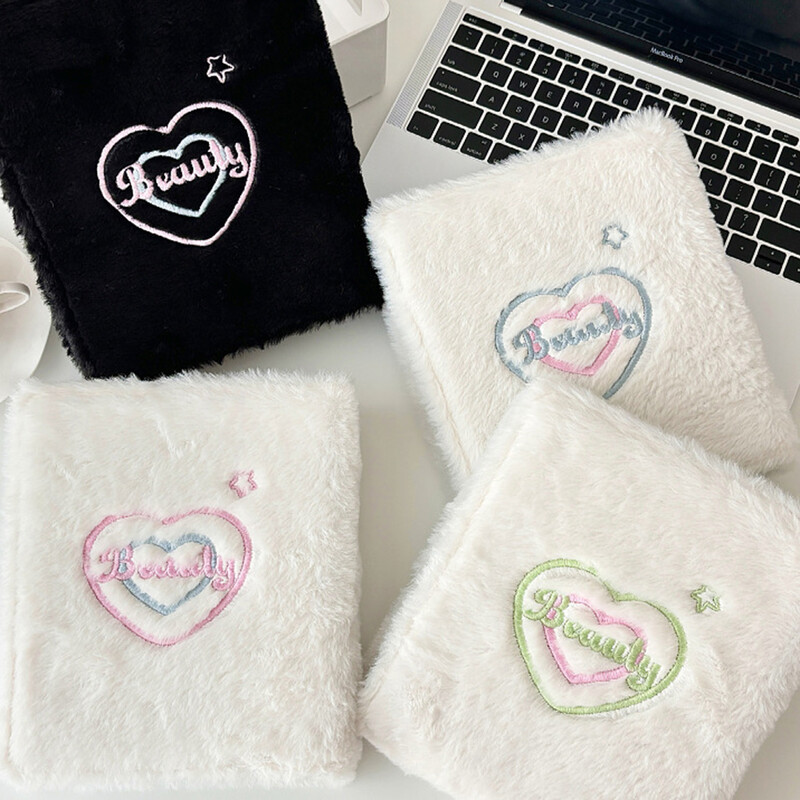 Drăguț de pluș pentru cartele foto, cu mâneci pentru carte Suport pentru cărți foto A6, cu 6 inele, album pentru cărți foto pentru cartea de colectare a cărților foto