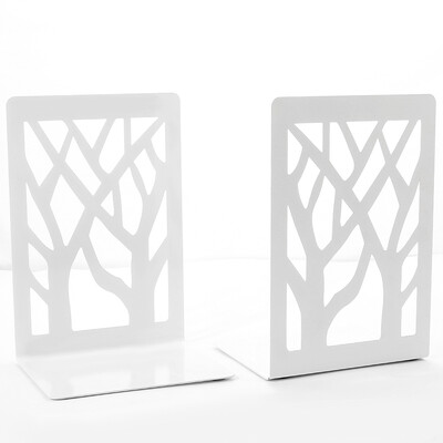 Обикновени книгоразделители със силует на сянка на дърво за декорация на рафтове Класически черно-бели краища на книги Поддържаща стойка Офис Студентски консумативи