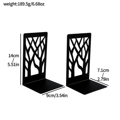 Обикновени книгоразделители със силует на сянка на дърво за декорация на рафтове Класически черно-бели краища на книги Поддържаща стойка Офис Студентски консумативи