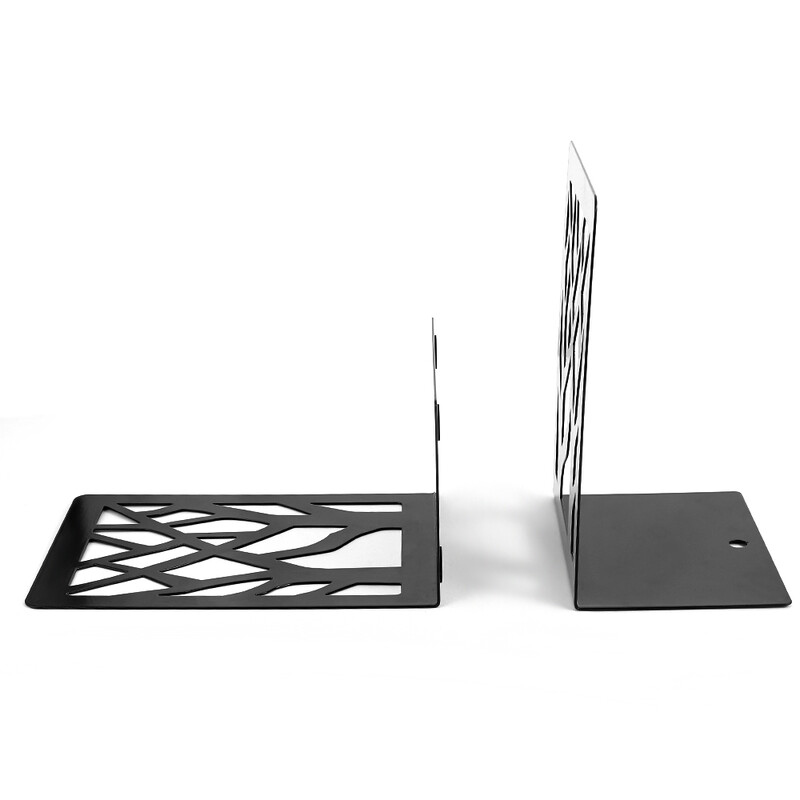 Обикновени книгоразделители със силует на сянка на дърво за декорация на рафтове Класически черно-бели краища на книги Поддържаща стойка Офис Студентски консумативи