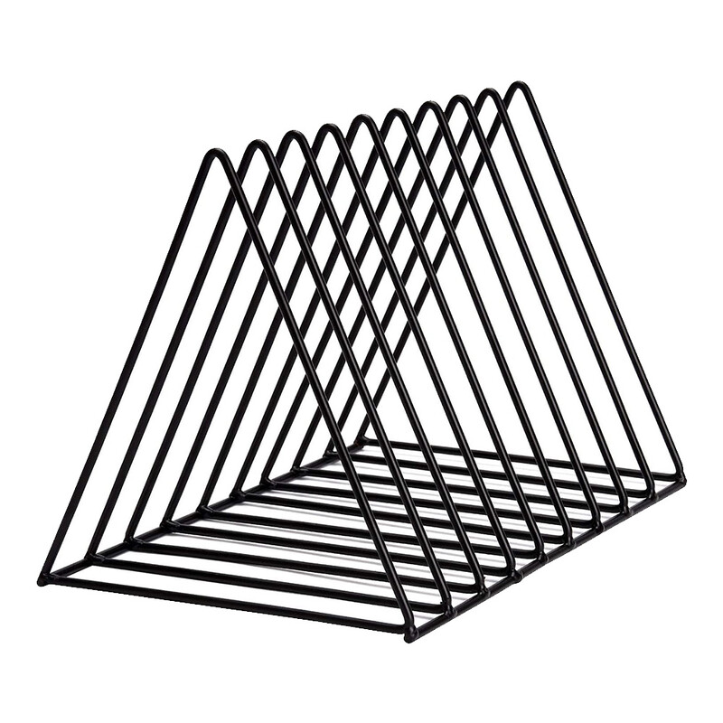 Suport de depozitare pentru cărți Raft pentru cărți de fier de birou Suport pentru discuri de vinil Suport pentru ziare negru Suport pentru reviste Organizator pentru papetărie pentru studenți
