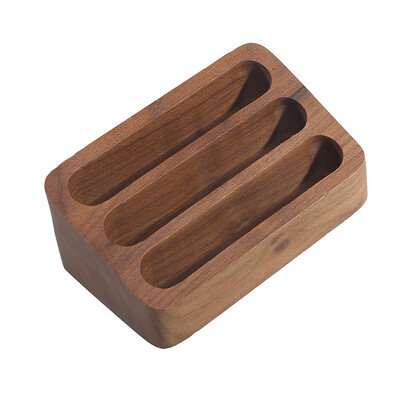 Suport de afișare pentru cărți de vizită de birou din lemn masiv Suport pentru note Cutie de depozitare Organizator de carduri din lemn de fag pentru birou