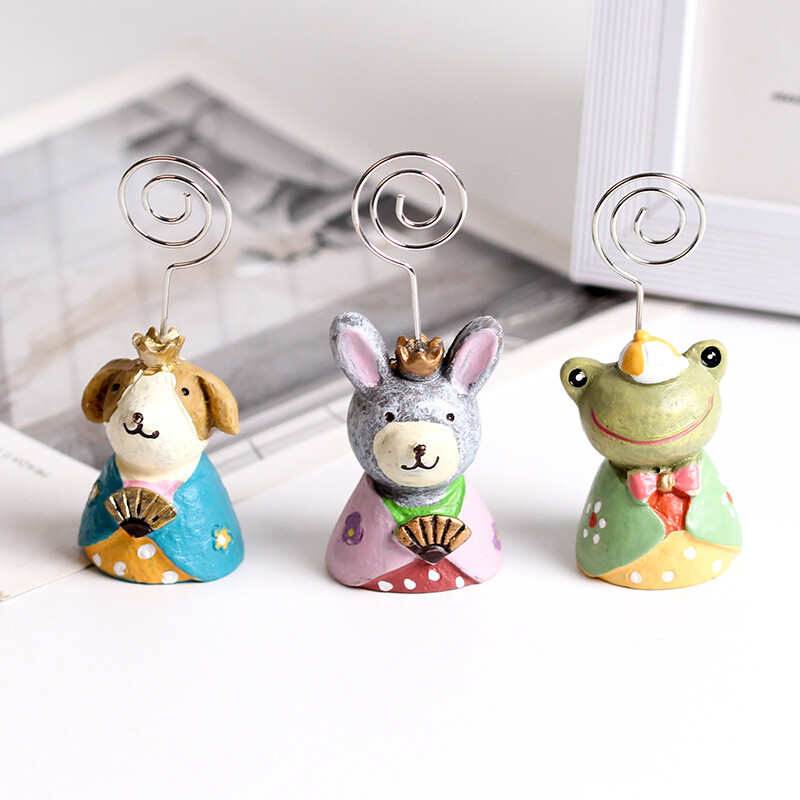 Drăguț de desene animate Knotbow în formă de urs Suport foto Suport pentru card Memo Clip Suport pentru note de mesaj Rășină Birou Scoala Acasă Birou Decoratiuni