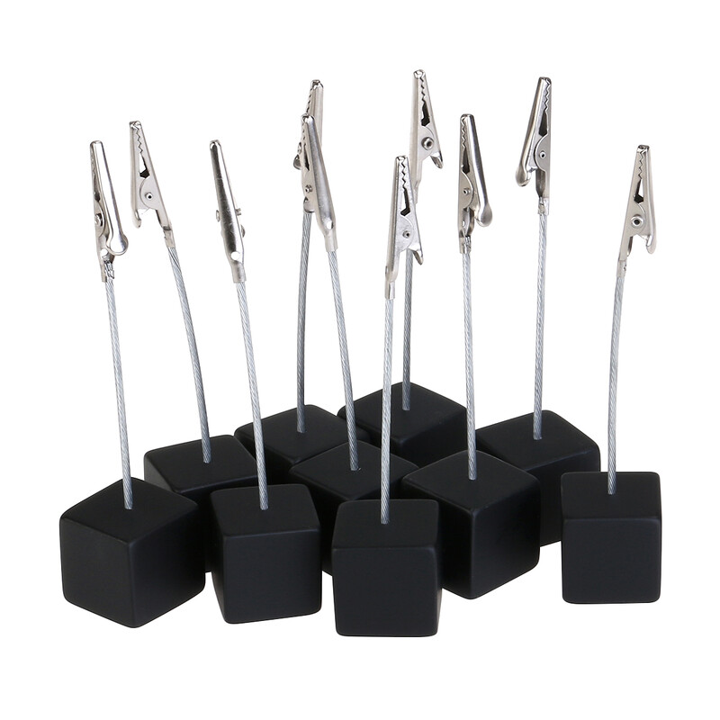 10 komada Cube Base Memo Držač za fotografije Držač za papir za bilješke Stezaljka od smole od nehrđajućeg čelika Stezaljka za dokumente za radnu površinu Krokodilska kopča