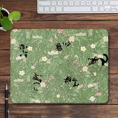 Covoraș verde de birou Nature Mouse Pad Pisici drăguțe Tampă mică Accesorii pentru jocuri Covoraș pentru tastatură Kawaii Mousepad Tampă estetică pentru computer