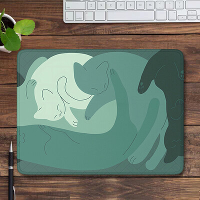 Covoraș verde de birou Nature Mouse Pad Pisici drăguțe Tampă mică Accesorii pentru jocuri Covoraș pentru tastatură Kawaii Mousepad Tampă estetică pentru computer
