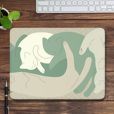 Covoraș verde de birou Nature Mouse Pad Pisici drăguțe Tampă mică Accesorii pentru jocuri Covoraș pentru tastatură Kawaii Mousepad Tampă estetică pentru computer