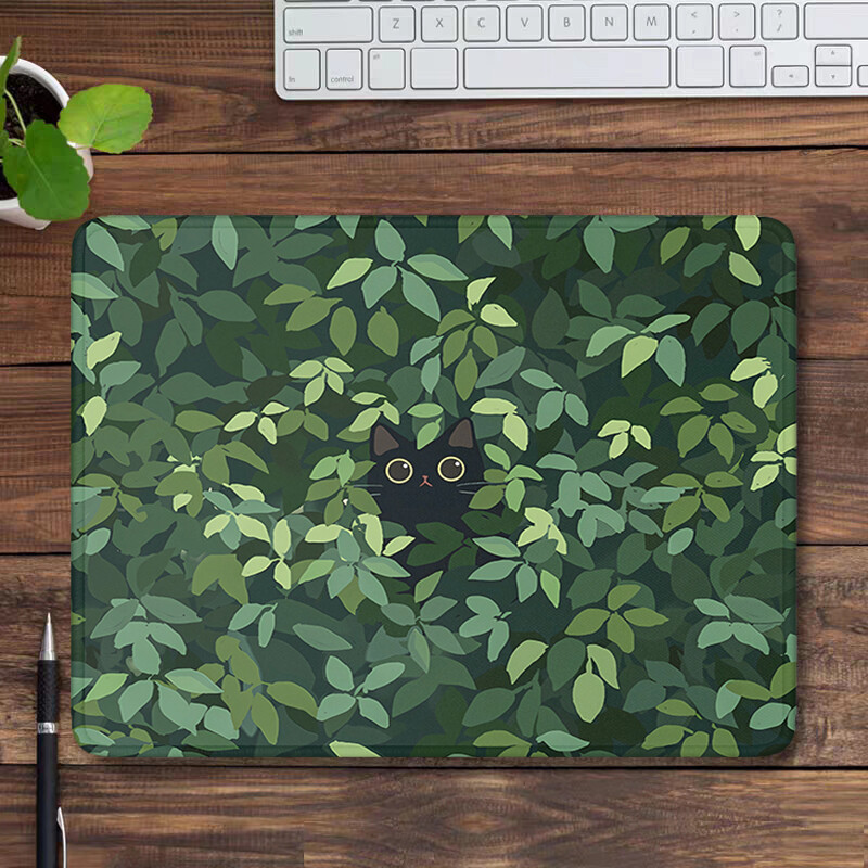 Covoraș verde de birou Nature Mouse Pad Pisici drăguțe Tampă mică Accesorii pentru jocuri Covoraș pentru tastatură Kawaii Mousepad Tampă estetică pentru computer