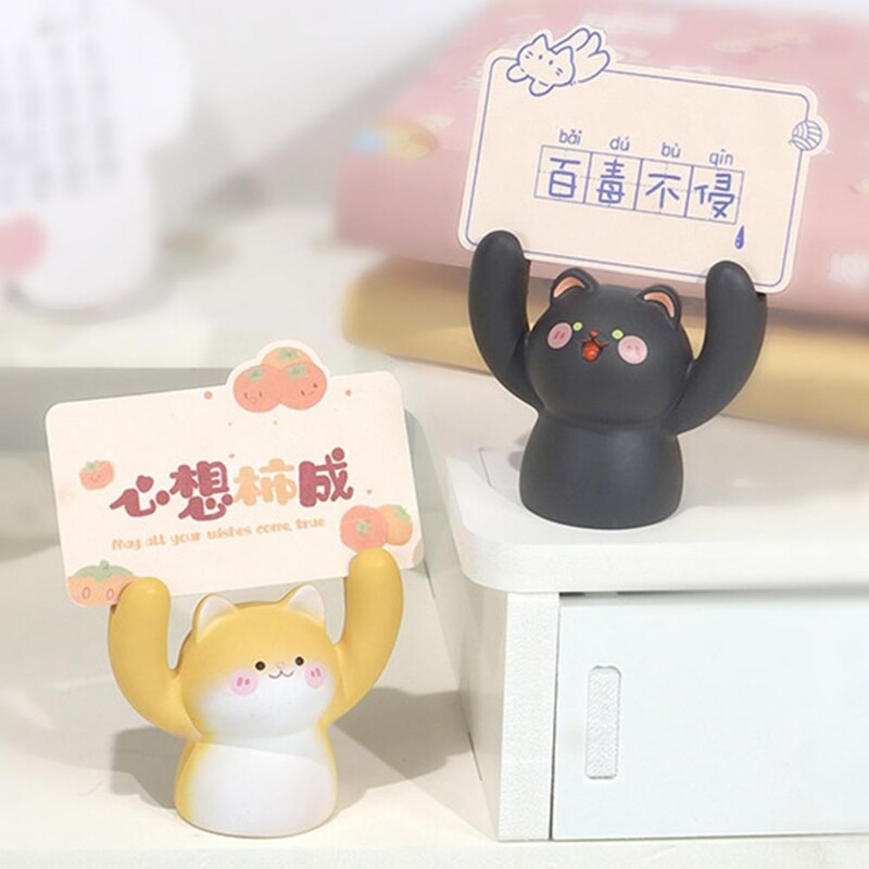 Suport foto Clip pentru note Suport pentru note pentru mesaje Mini dimensiune Desktop Statuie din rășină cu animale de desene animate adorabile în formă creativă