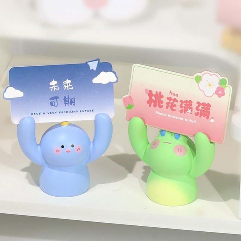 Suport foto Clip pentru note Suport pentru note pentru mesaje Mini dimensiune Desktop Statuie din rășină cu animale de desene animate adorabile în formă creativă
