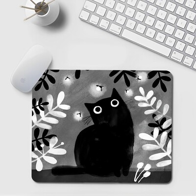 Podloga za miš Black Cat Mali ured Podloga za računalni stol Stolna tipkovnica Velika podloga za miša Jastuk za prijenosno računalo Neklizajuća podloga za stol Dekoracija doma