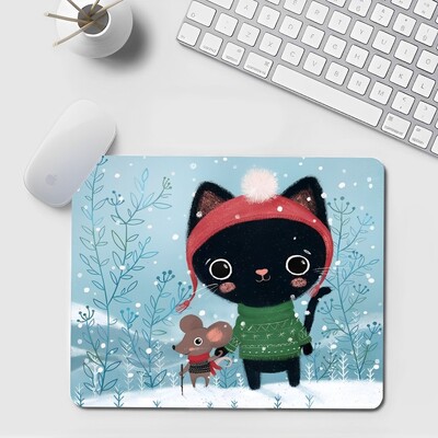 Podloga za miš Black Cat Mali ured Podloga za računalni stol Stolna tipkovnica Velika podloga za miša Jastuk za prijenosno računalo Neklizajuća podloga za stol Dekoracija doma