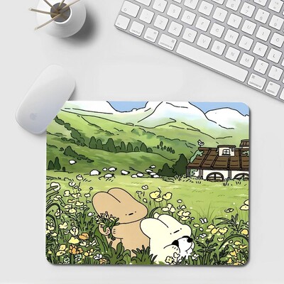 Зелена растителна подложка за бюро Сладка Kawaii подложка за мишка Малък офис Подложка за компютърно бюро Маса Клавиатура Голяма подложка за мишка Възглавница за лаптоп Нехлъзгаща се