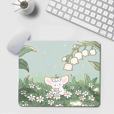 Зелена растителна подложка за бюро Сладка Kawaii подложка за мишка Малък офис Подложка за компютърно бюро Маса Клавиатура Голяма подложка за мишка Възглавница за лаптоп Нехлъзгаща се