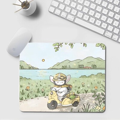 Зелена растителна подложка за бюро Сладка Kawaii подложка за мишка Малък офис Подложка за компютърно бюро Маса Клавиатура Голяма подложка за мишка Възглавница за лаптоп Нехлъзгаща се