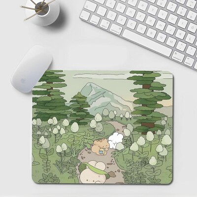 Зелена растителна подложка за бюро Сладка Kawaii подложка за мишка Малък офис Подложка за компютърно бюро Маса Клавиатура Голяма подложка за мишка Възглавница за лаптоп Нехлъзгаща се