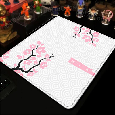 Gaming Mousepad Pink Sakura asztali pad Hordozható kis, csúszásmentes Mausepad természetes gumiszőnyeg Irodai íróasztal-ajándékba szánt aranyos szőnyeg