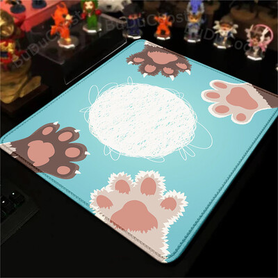 Cute Cat Paw Mouse Pad 18X22cm Cartoon ESports Game Tastatură Mouse Pad XS Kawaii Anti-alunecare Blocare Edge Deskmat Covor de dimensiuni mici