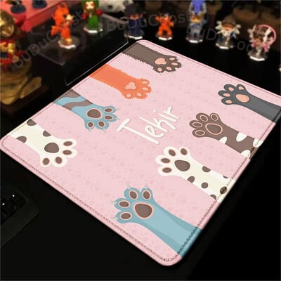 Cute Cat Paw Mouse Pad 18X22cm Cartoon ESports Game Tastatură Mouse Pad XS Kawaii Anti-alunecare Blocare Edge Deskmat Covor de dimensiuni mici